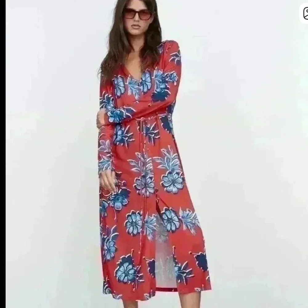 Zara Floral Midi Dress